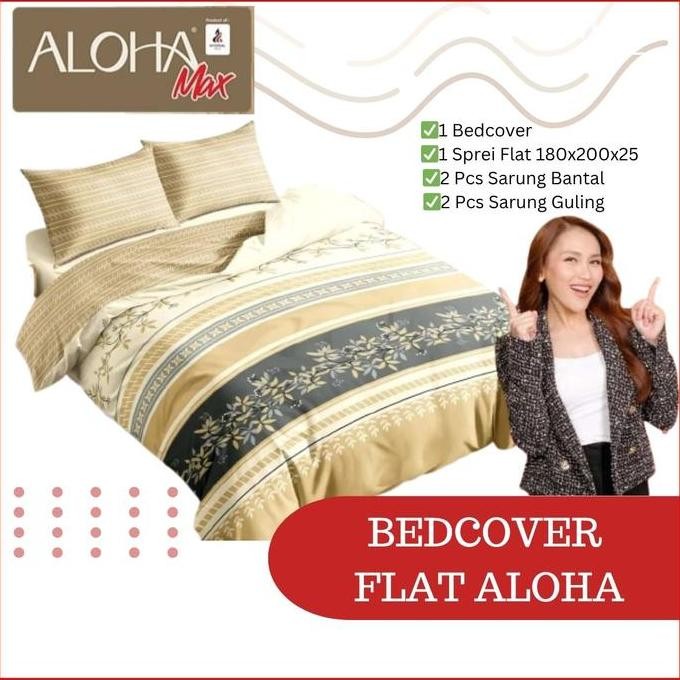 RC Bedcover ALOHA by Internal Group Sprei Tinggi 25 Cm Sprei Aloha 180 X 200 Motif Canolia Bahan Lem