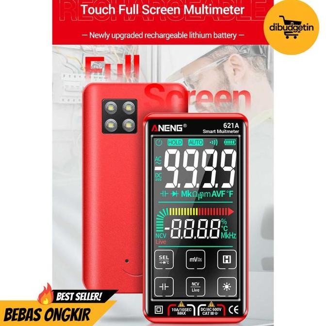 FUSHIGURO- ANENG Smart Digital Multimeter Tester Transistor Touch Screen - 621A