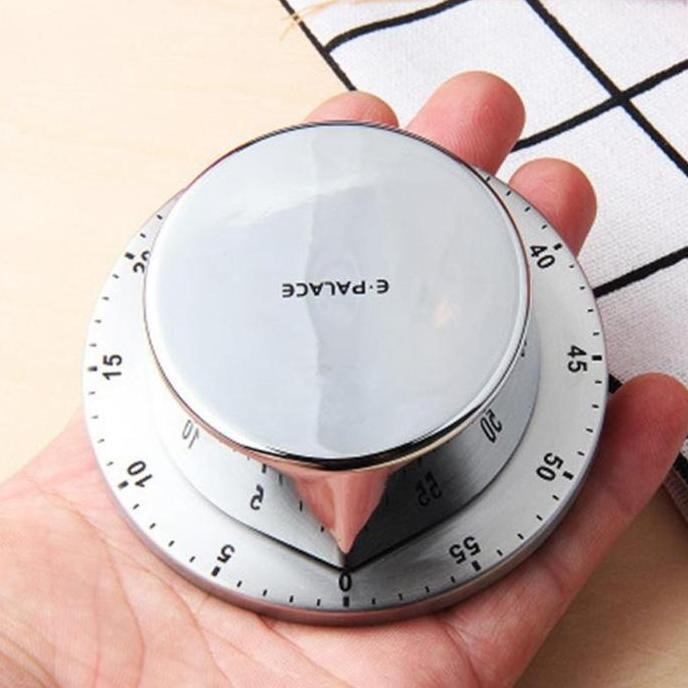 Timer Masak Dapur Manual Mekanik Magnet Kitchen Timer Analog Stainless
