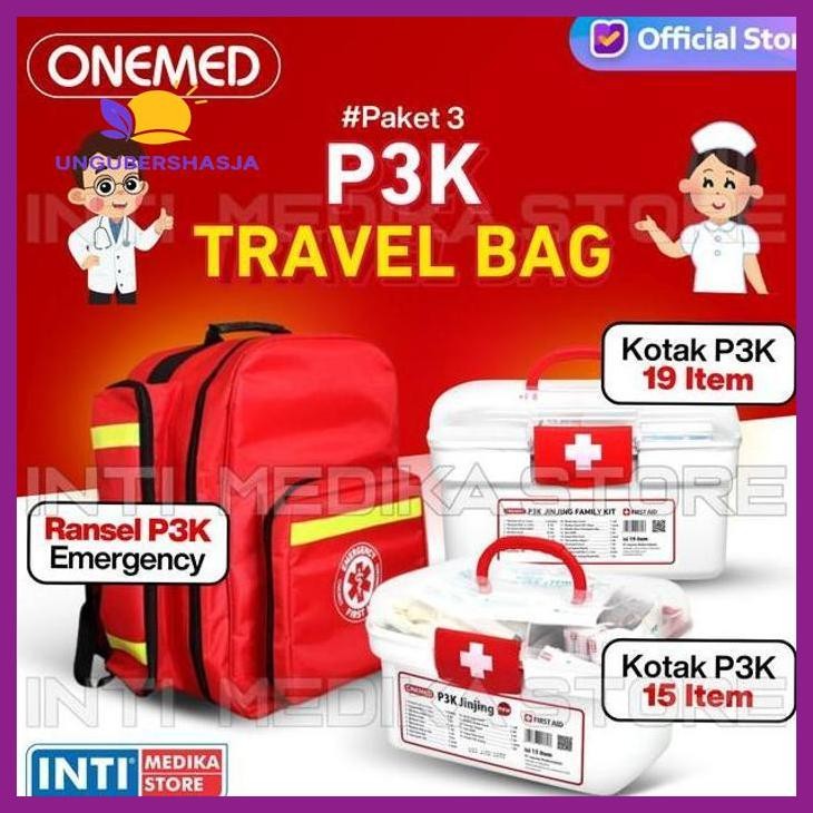 (ORIGINAL) KOTAK P3K SET JINJING ISI 15 19 ITEM LENGKAP PORTABLE | TAS RANSEL EMERGENCY TANPA ISI | 