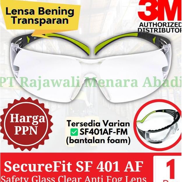 3M Secure Fit Sf 401 Af Clear Anti Fog Lens 1 Pcs