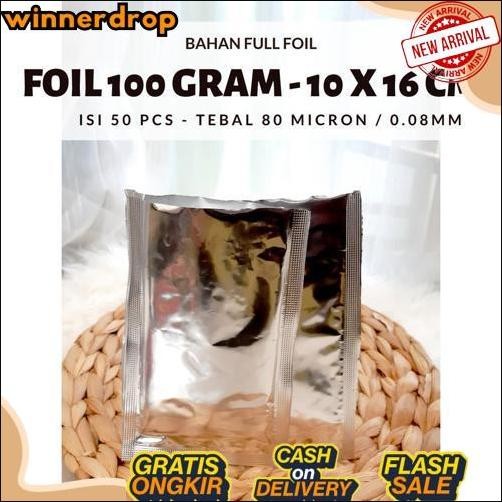 COD kemasan foil sachet aluminium foil - kemasan foil 100 GR- Wadah Makanan Aluminium Foil 10x16 cm