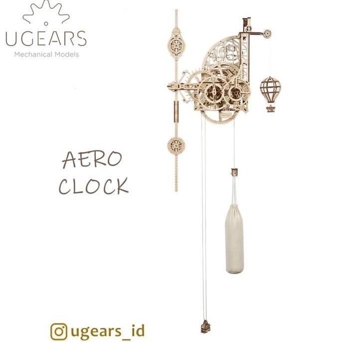 Sembrani UGEARS Aero Clock Puzzle Kayu 3 Dimensi Mainan Edukasi Waktu Jam