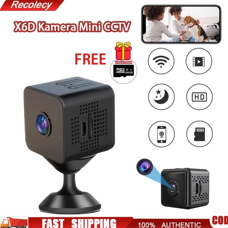Kamera Mini CCTV 1080P Wifi Camera Mini Spy Cam Tersembunyi Kamera Pengintai Mini CCTV Baterai X6D k