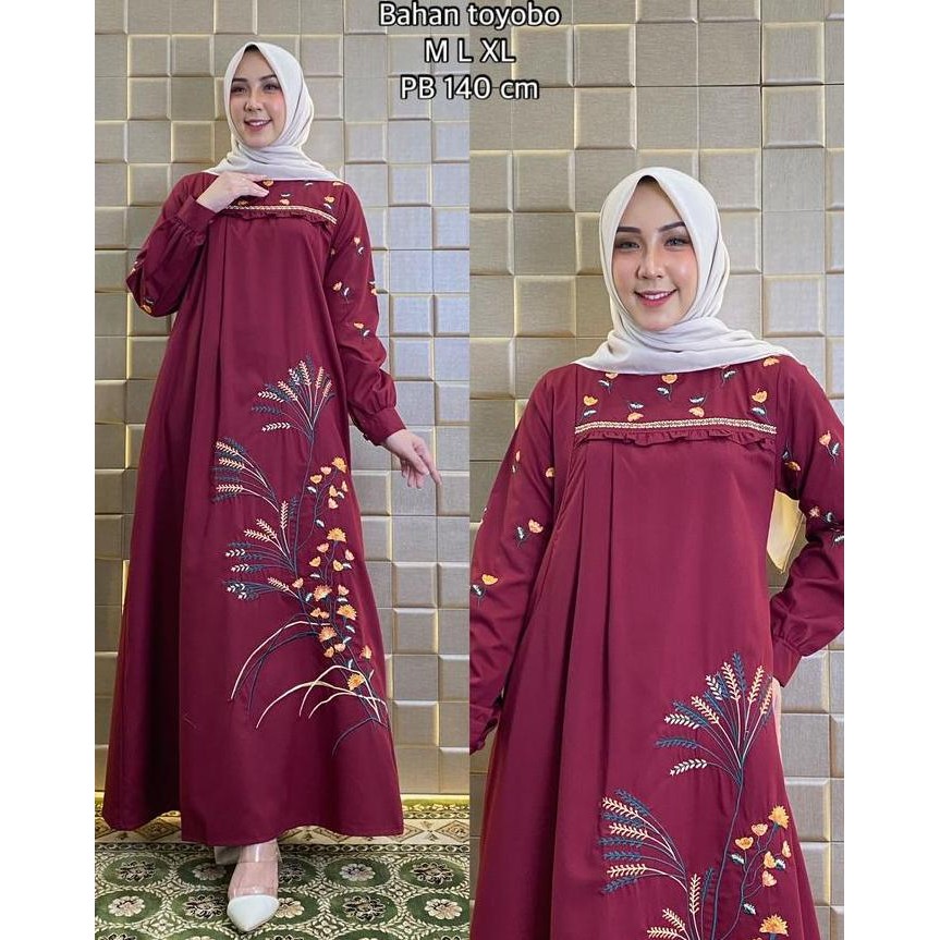 DF158>> Baju Gamis Wanita Dewasa Bahan Bagus Adem Dan Best
