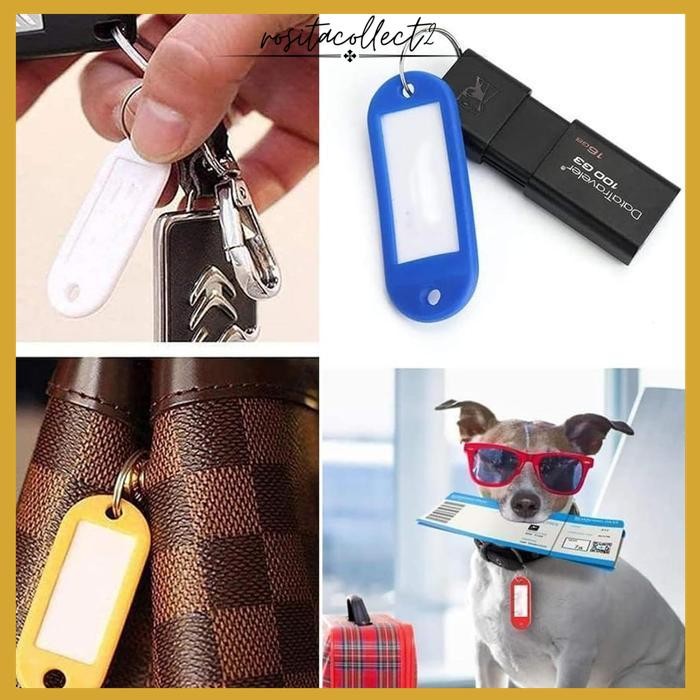 GANTUNGAN KUNCI LABEL NAMA KEY RING PLASTIK NAME TAG KEYCHAIN PERSONALISASI PENAMAAN KODE BARANG KEC