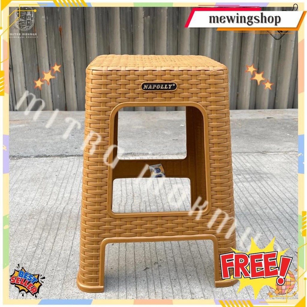 Bangku Bakso Rotan Napolly Ekonomis Kursi Plastik Murah Motif Rotan Bangku Warung Kokoh Cod