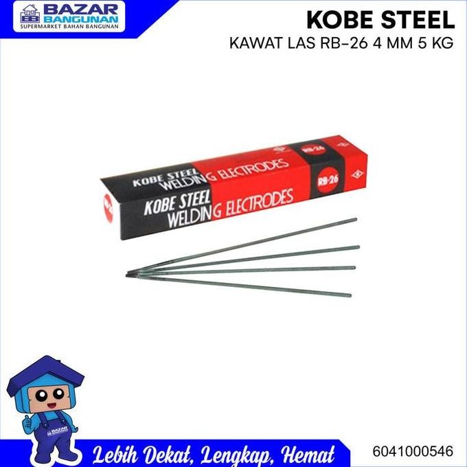 TERBARU Kobe Steel - Kawat Las Listrik Welding Electrodes Elektroda Rb 26 Rb26 4 Mm