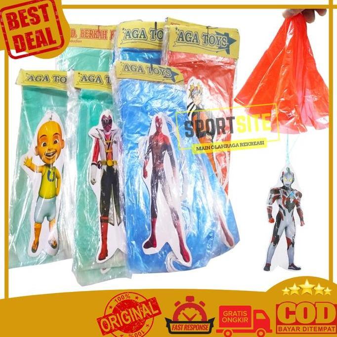 Mainan Anak Parasut Terjun Payung Karakter Superhero Kartun