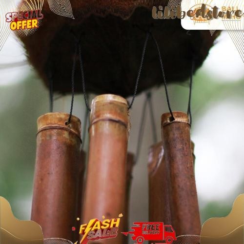 GROSIR Lonceng Angin Bambu Motif Burung - Genta Angin Bambu - Gantungan Bambu - Lonceng Bambu - Lonc