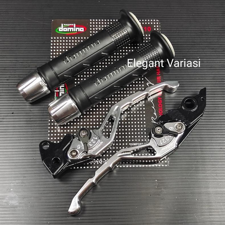 {KJ} [Bisa ] Paket 3in1 / Handgrip dominoo + Jalu stang cnc + handle stelan cnc Mio Vario Beat RK ki