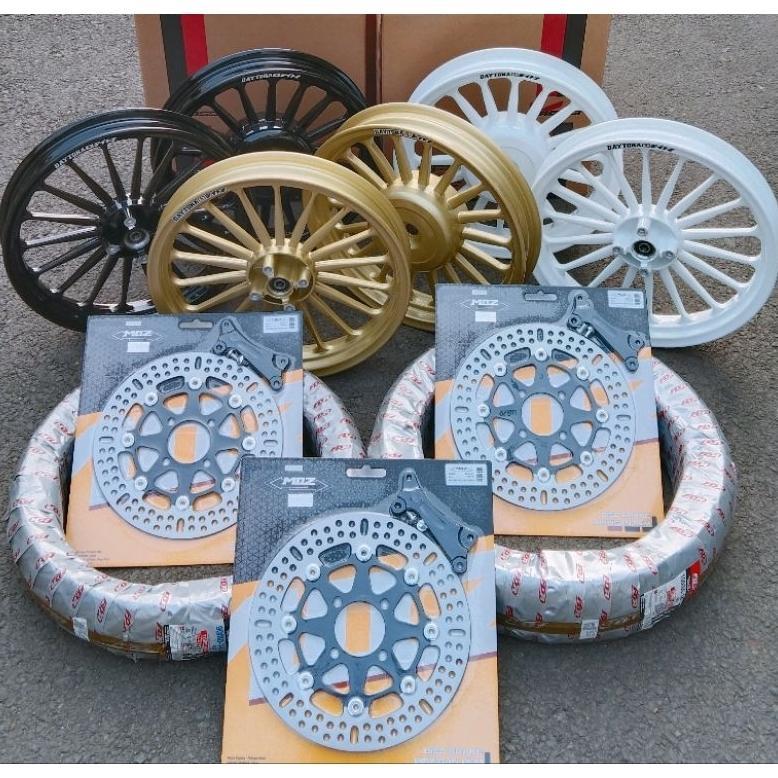 PAKETAN SET VELG V ROSSI GALAXY PALANG 18 PLUS CAKRAM DAN BAN MOTOR BEAT KARBU BEAT FI SCOOPY KARBU 