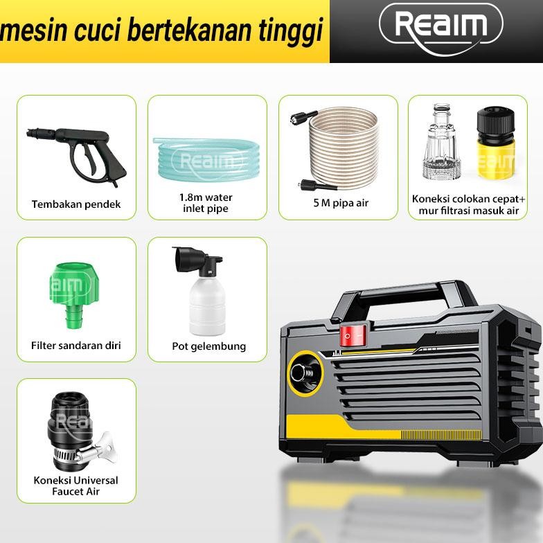 Reaim 680W Jet Cleaner 250Bar Mesin Cuci Motor Jet Cleaner Mesin Cuci Mobil Alat Cuci Motor Jet Clea