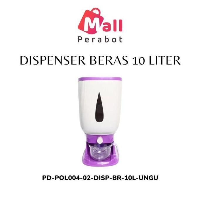 Mall Perabot AFF | Dispenser Beras 10 Liter | Wadah Penyimpanan Beras Otomatis | Rice Dispencer Temp