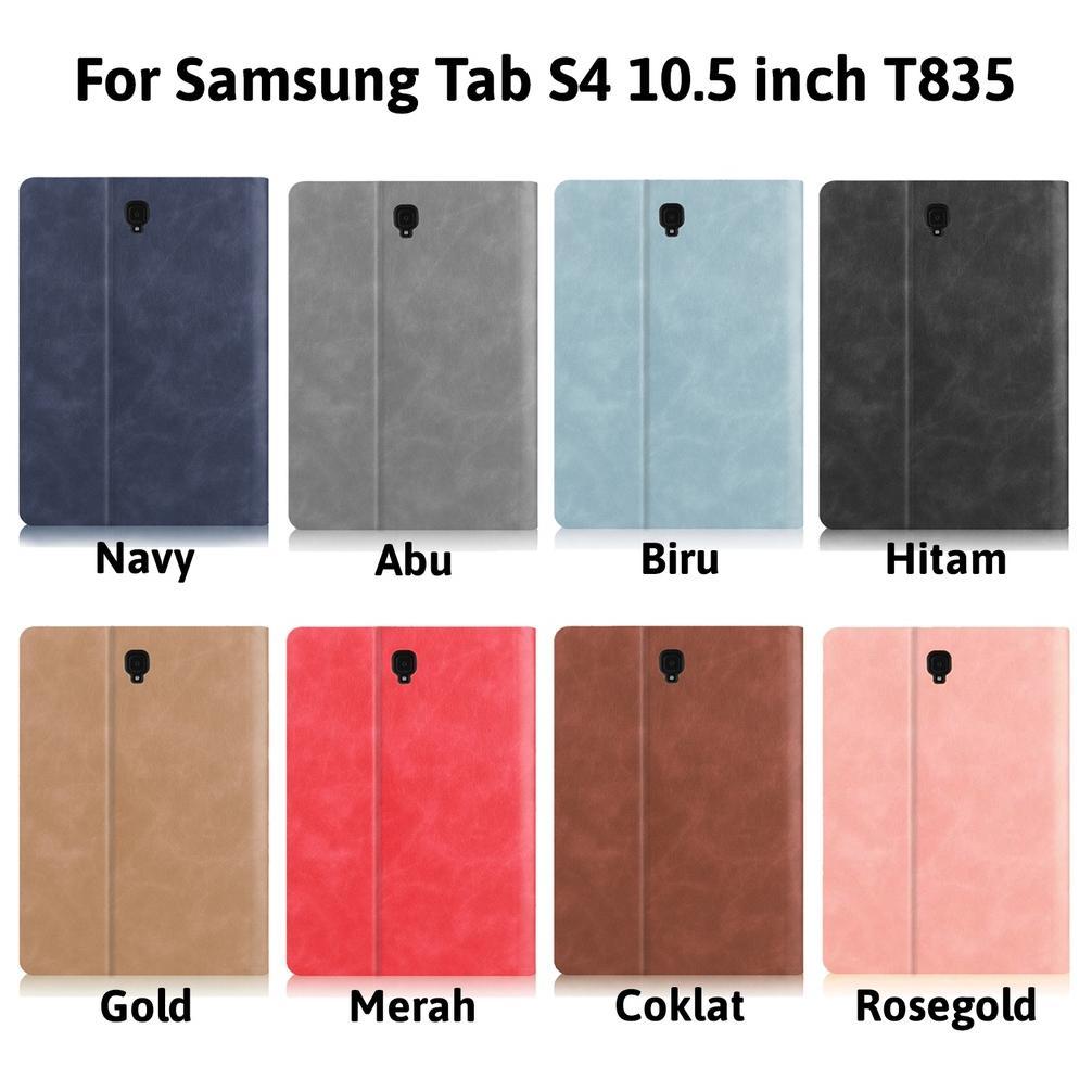 Samsung Tab S4 10.5 inch 2018 A7 Lite T225 T835 Premium Bookcover Leather Flip Case Cover Casing Sta