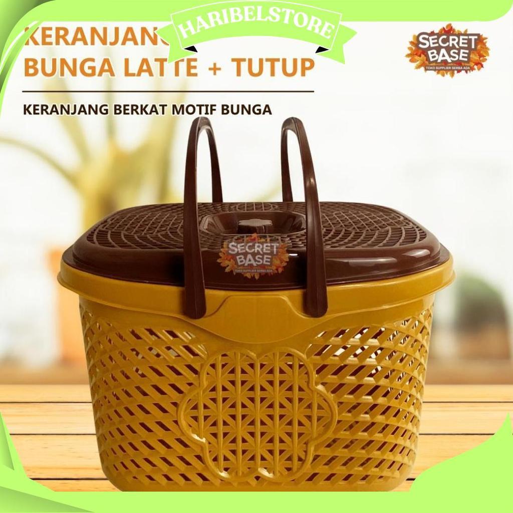 Keranjang Bunga Latte + Tutup - Besek Hajatan Unik / Rantang Nasi Berkat Jaman Now Cod