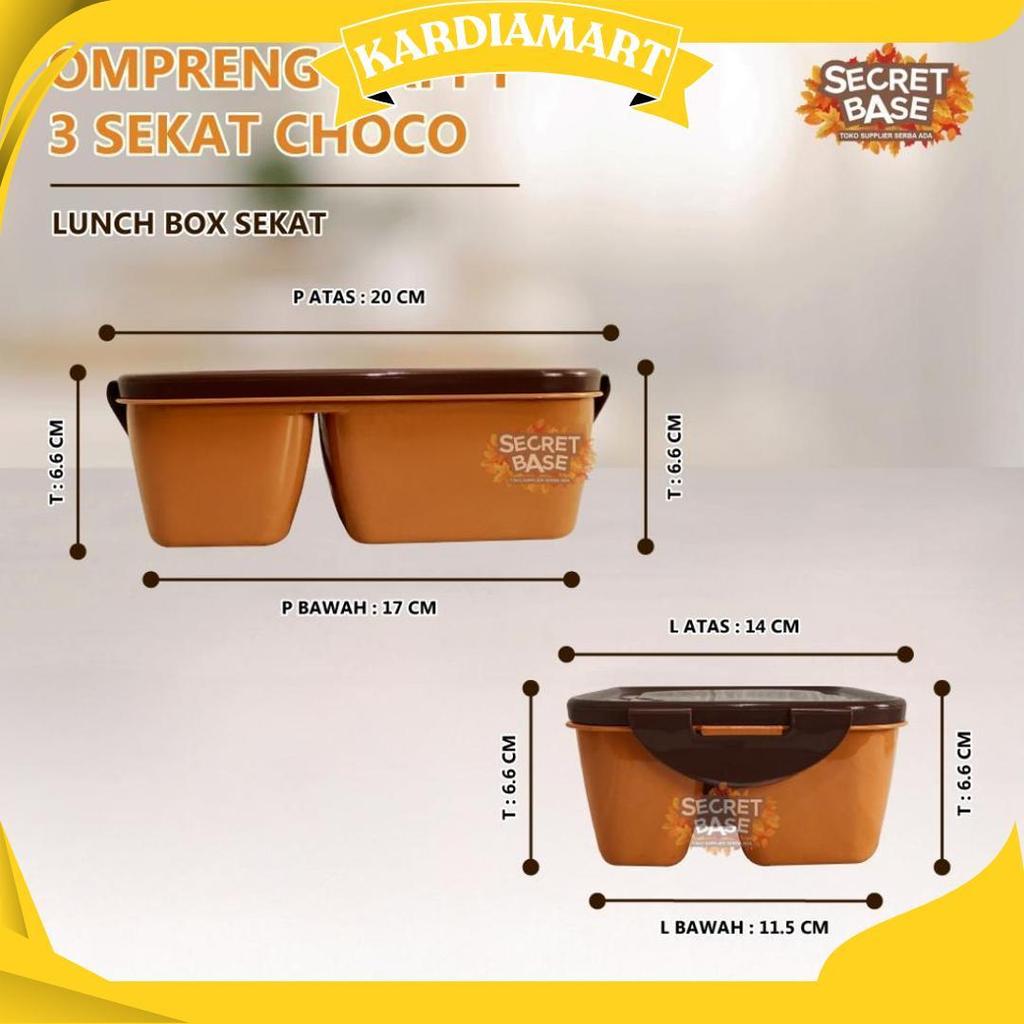 Ompreng Happy 3 Sekat Choco - Ompreng Kotak Makan / Kotak Bekal / Lunch Box Sekat Sale