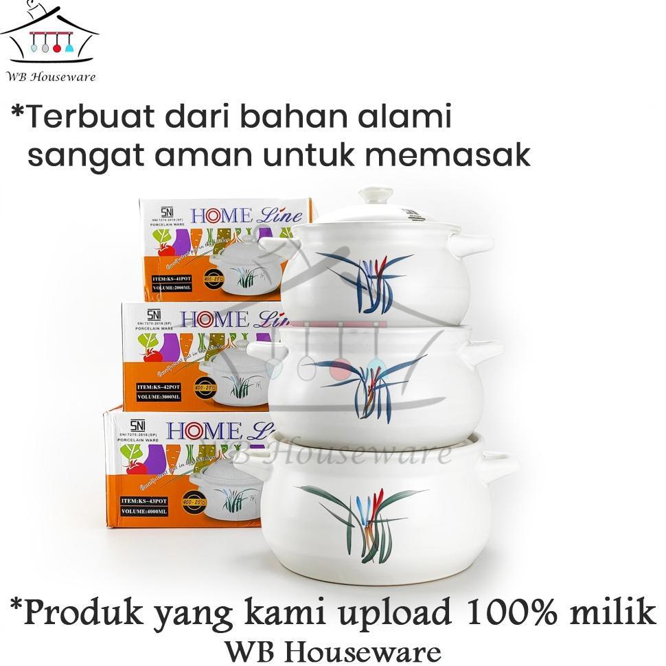 Panci keramik / Sapo obat alami - clay pot  HOME LINE KS-43-42-41 2000-3000-4000ml Alat Masak Khusus