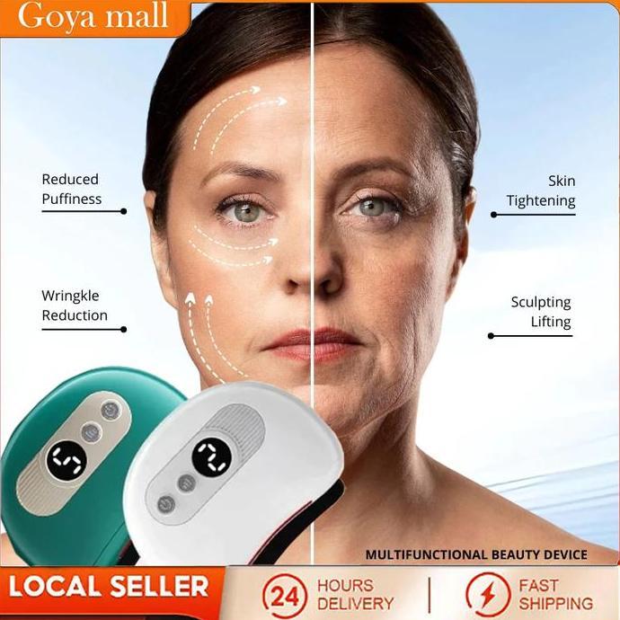 NUNNALLY- Alat Kecantikan Wajah Gua Sha Listrik / Rejuvenasi Wajah 9 Tingkat Getaran Pijat / Kerokan