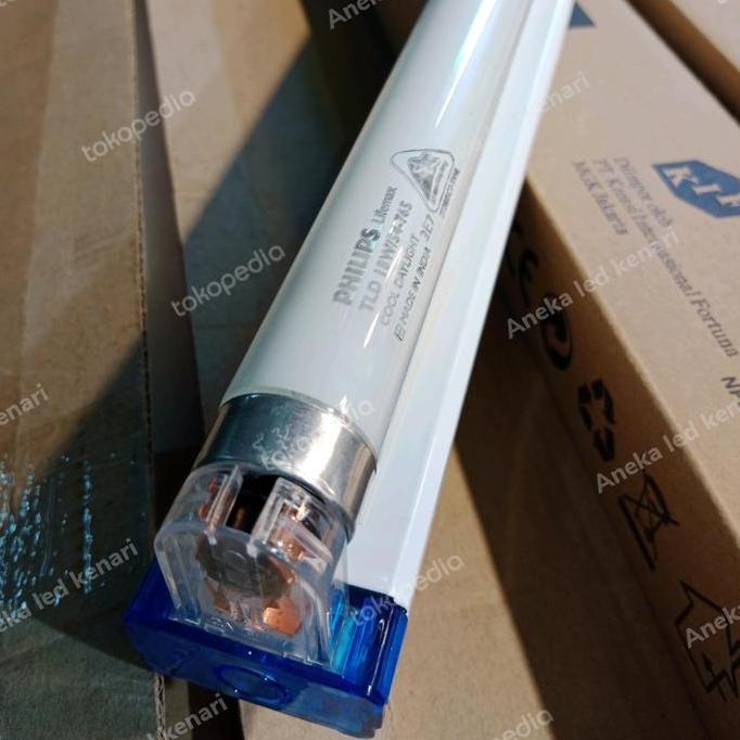 Lampu neon tl 18W Philips + Satu Set Kap Ballast Fitting HT