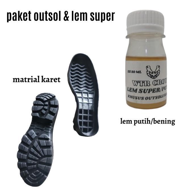 TERMURAH Outsole Karet Mentah Hitam Pdl Safety Paket Sol Dan Lem Siap kirim