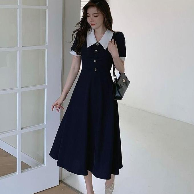 Promo DRESS KERAH PERSEGI DRESS JUMBO WANITA COD