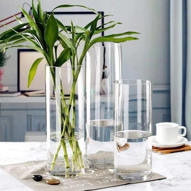 VAS KACA TINGGI BAMBU / VAS BAMBOO / VAS BUNGA KACA BENING / VAS KACA