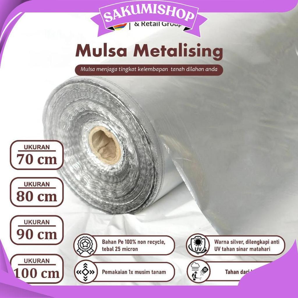 Plastik Mulsa Perak 1 Roll 8 Kg Mulsa Grenjeng Lebar 90 Cm Cod