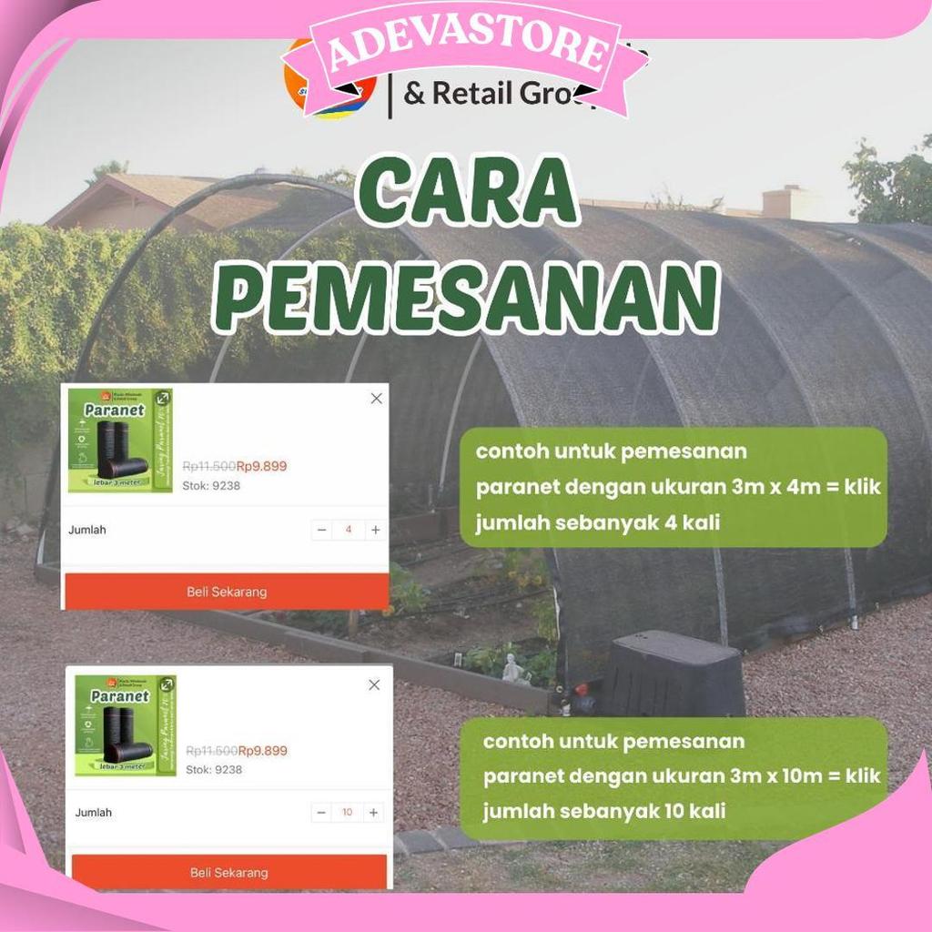 Paranet Tanaman/Jaring Paranet 70% Rajut Segitiga Lebar 3 Meteran Ecer Promo