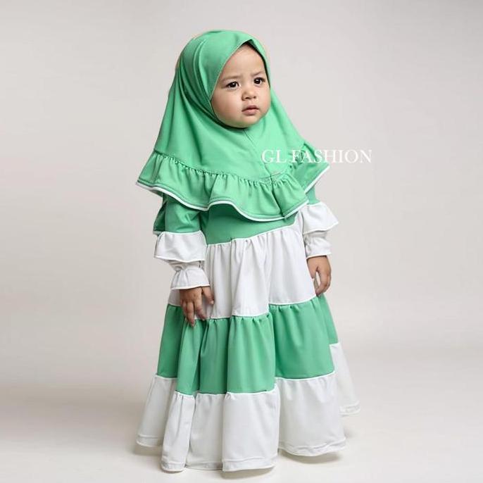 DI16 - GAMIS ANAK SYAKIRA NAYA SET HIJAB DAN GAMIS SUSUN GL FASHION