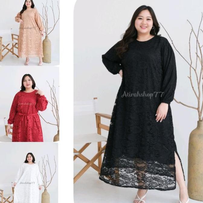 Promo midi dress brokat jumbo  Ld135 Ld140cm COD