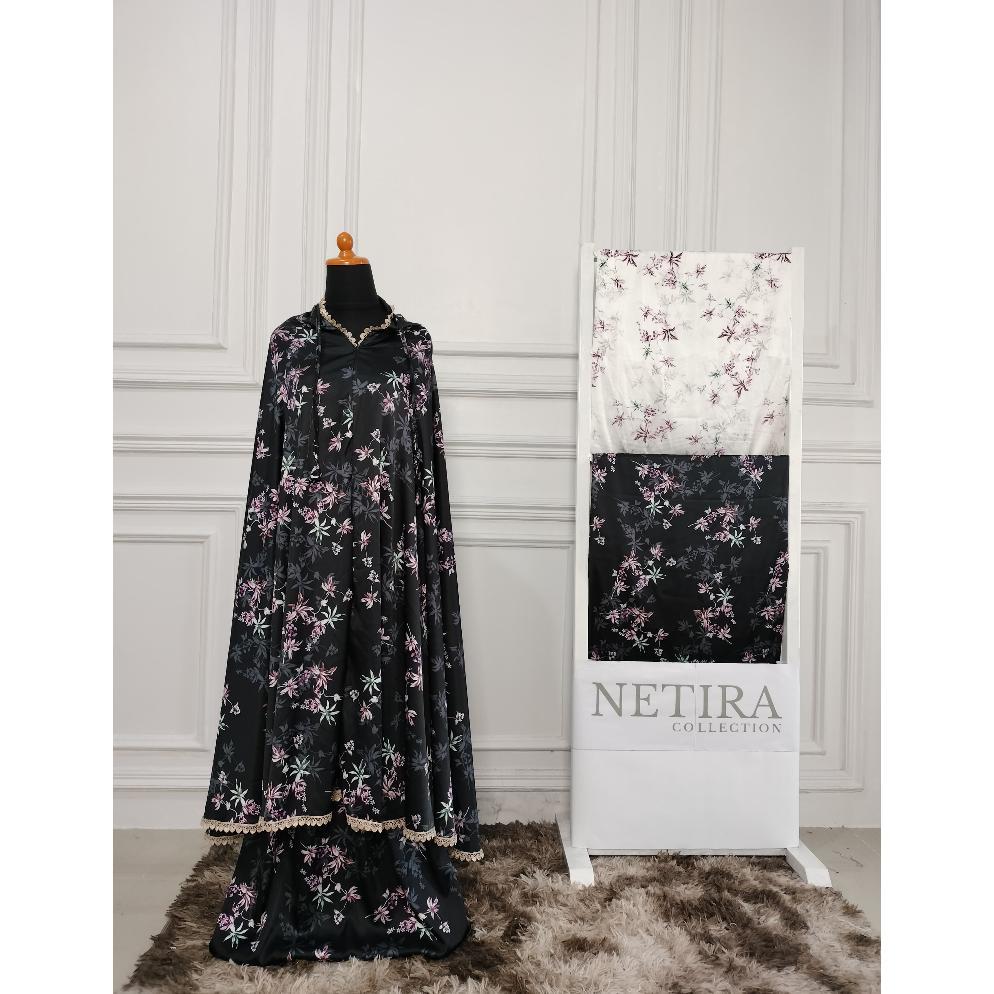 Mukena Armani SILK super Halus ukuran JUMBO warna khusus Hitam dan Putih + TAS