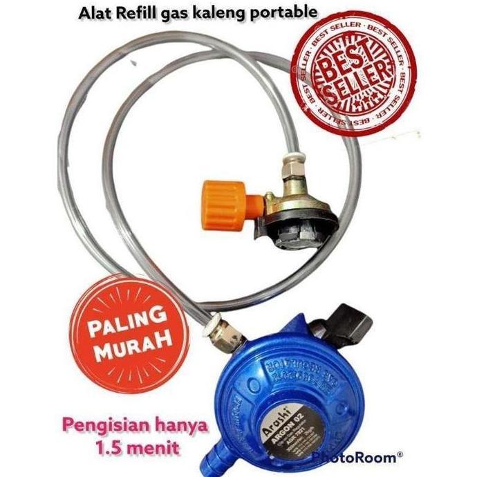 MI-GUSTASTU Full Set Alat Refil Gas Alat isi Ulang Gas Tabung Kaleng Portable Hi-cook Gas Camping Co