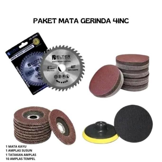 LIBARDIRT Paket Mata Gerinda 4inch Mata Gerinda Pisau Potong Kayu-amplas susun-takakan amplas-amplas