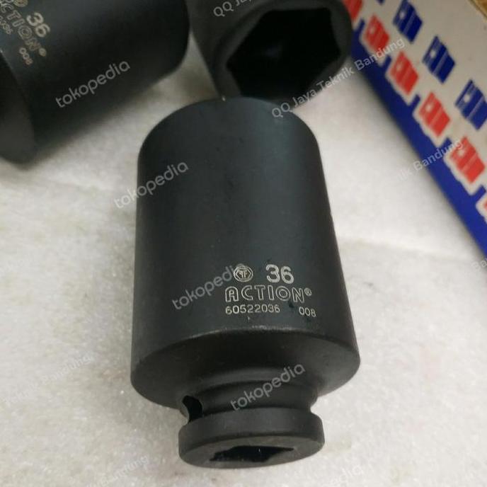Kunci sok impact 36 mm panjang - DR 1/2" Deep impact socket - ACTION