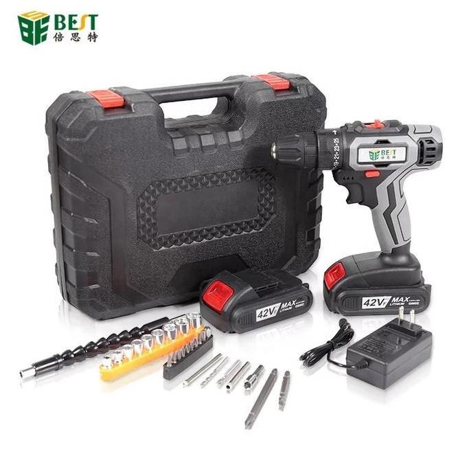 MORIFOYU- BESTOOL BST-42VF Bor Cordless 21V 2 Baterai Electric Drill Driver Rechargeable Large Capac