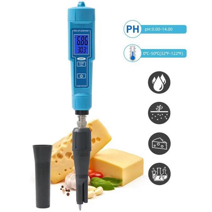 KAHONO- GRUN PH-61181 pH Meter untuk Susu Keju Air Minum Tanah Daging Laboratorium Hidroponik Automa