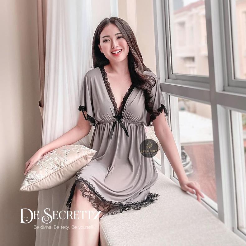 DeSecrettz Baju Tidur Wanita EMILY Sexy Lingerie | Daster Hot Kekinian Jumbo Bahan Adem Lembut Pakai