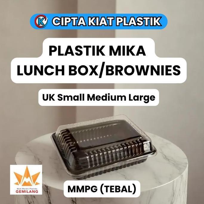PLASTIK BOX MIKA BROWNIES UK S M L WARNA COKLAT | BOX MIKA NASI ISI 10 DAN 20