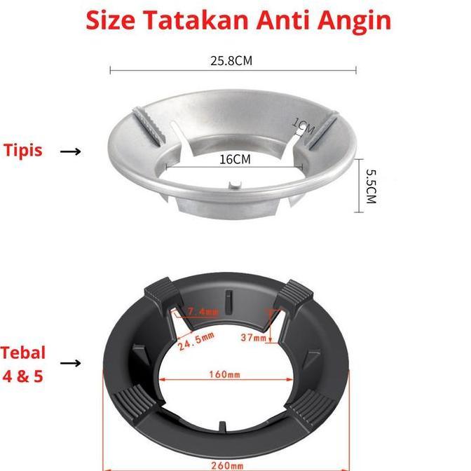 Alas Tatakan Besi Tungku Kompor Bulat ANTI ANGIN Penghemat Kompor Gas