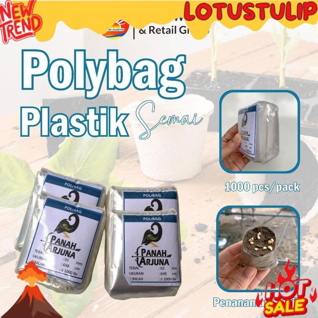 GROSIR Polybag semai 6x7 plastik semai/polybag benih 1ikat= 1000pcs Polybag cabai