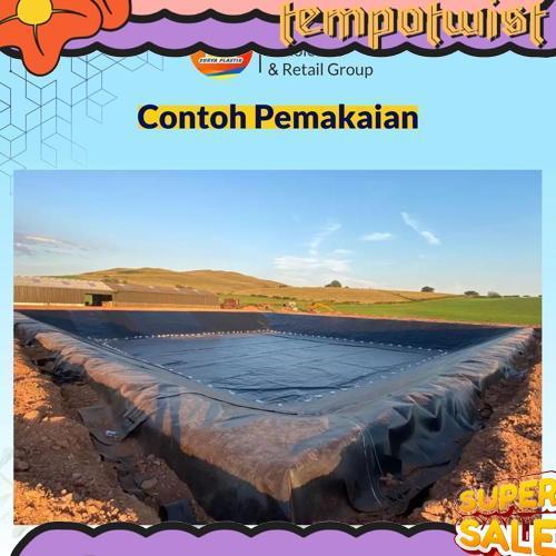 Terlaris GEOMEMBRAN HDPE TEBAL 500 MICRON LEBAR 5 METER