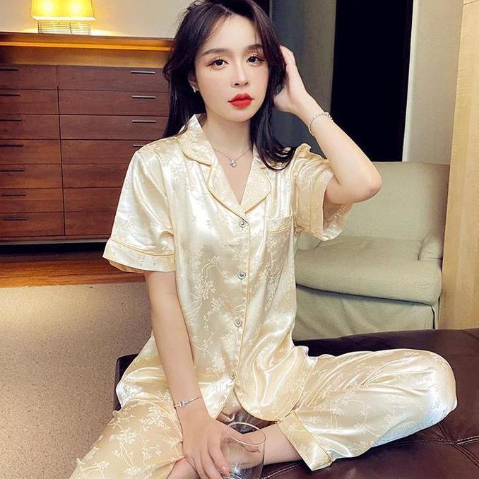 Piyama Wanita Sutra Sintetis Yang Baru Diimpor/Baju Piyama/Baju Tidur Wanita/Piyama Wanita Korean St