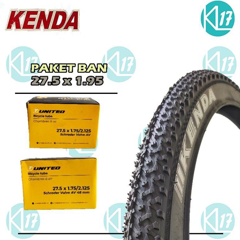 Promo BAN LUAR 27.5 x 1.95 PLUS BAN DALAM 27.5 UNITED PAKET HEMAT BAN SEPEDA 27.5 MTB GRAVEL CITY BI