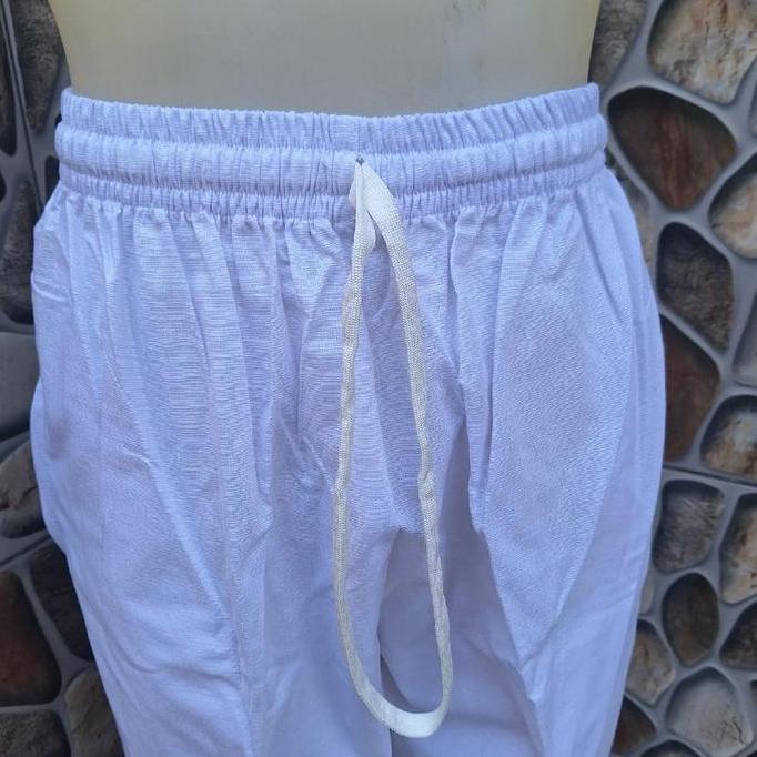 Celana Sirwal Pria Panjang Putih Premium Sigaret Warna Putih Kantong