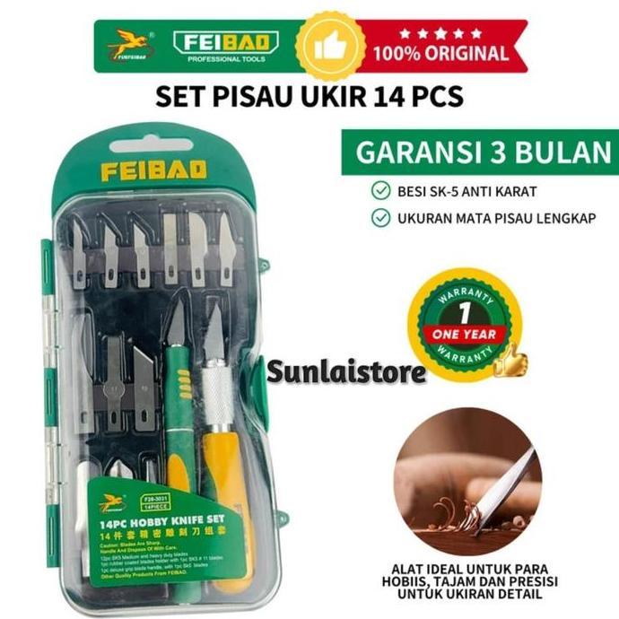 Hobby Knife Set 14 Pcs Feibao