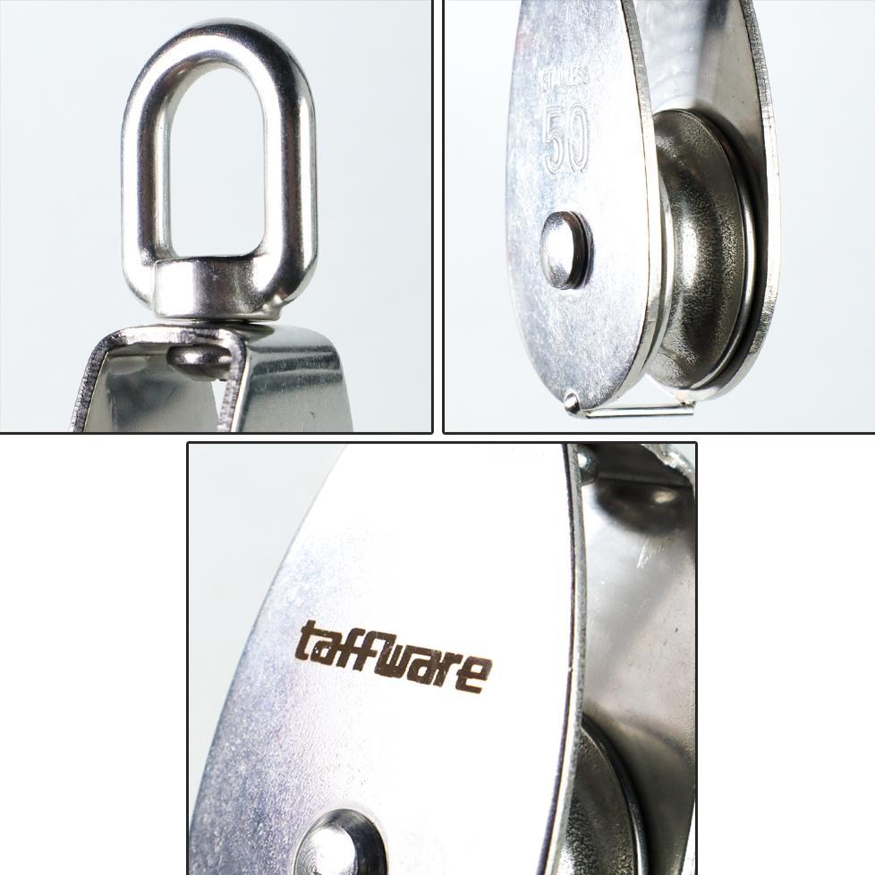 Taffware Katrol Kerekan Mini Serbaguna Swivel Pulley Stainless Steel M50 - Silver Katrol