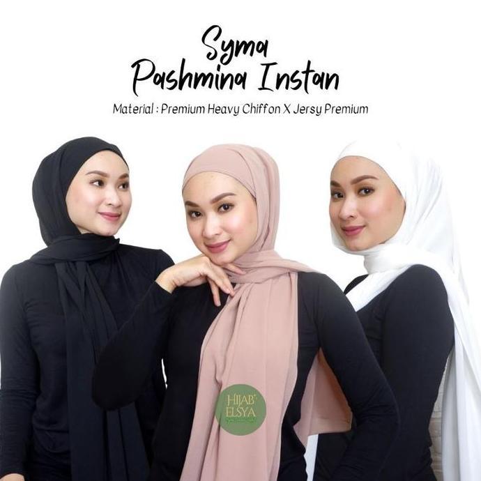 SYMA PASHMINA INSTANT PREMIUM, KERUDUNG INSTANT 2IN1 WITH INNER JERSEY, HIJAB INSTANT PREMIUM 2IN1 D
