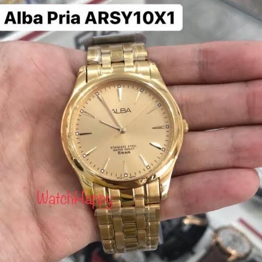 WatchHappy Alba ARSY10K1 Men Watch Gold Dial ARSY10 Stainless Original