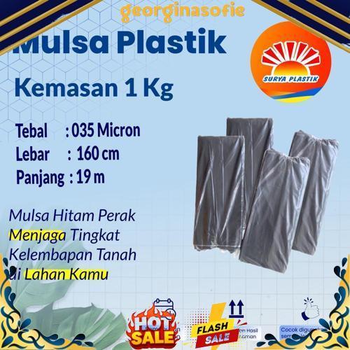 GROSIR Plastik Mulsa Hitam Perak 03,5x160 kemasan 1kg